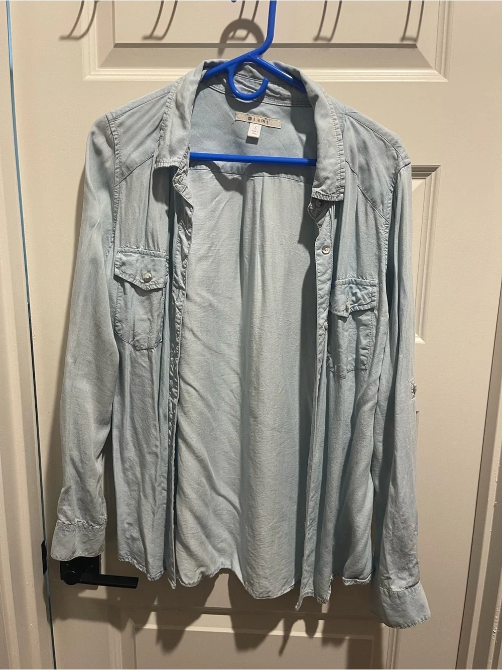 Light Blue Men's Lightweight Shirt Jacket